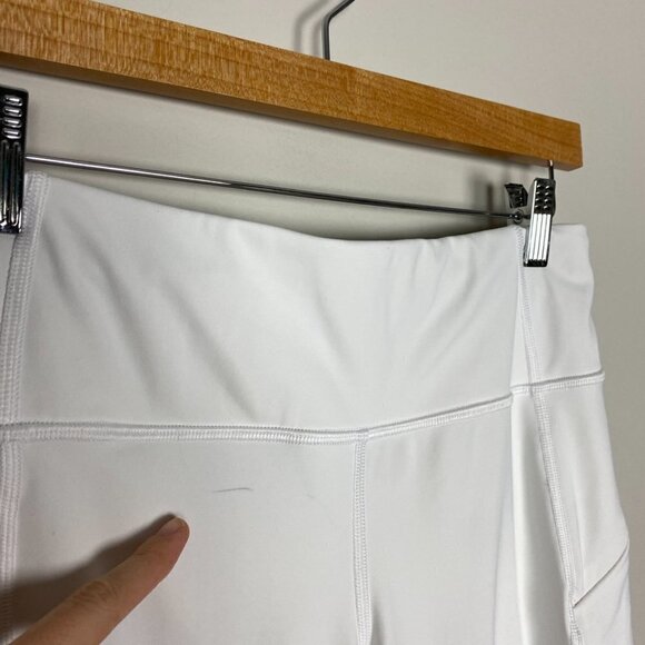 Athleta Laser Cut Leggings White Pockets Active Womens Medium Petite - Picture 3 of 10
